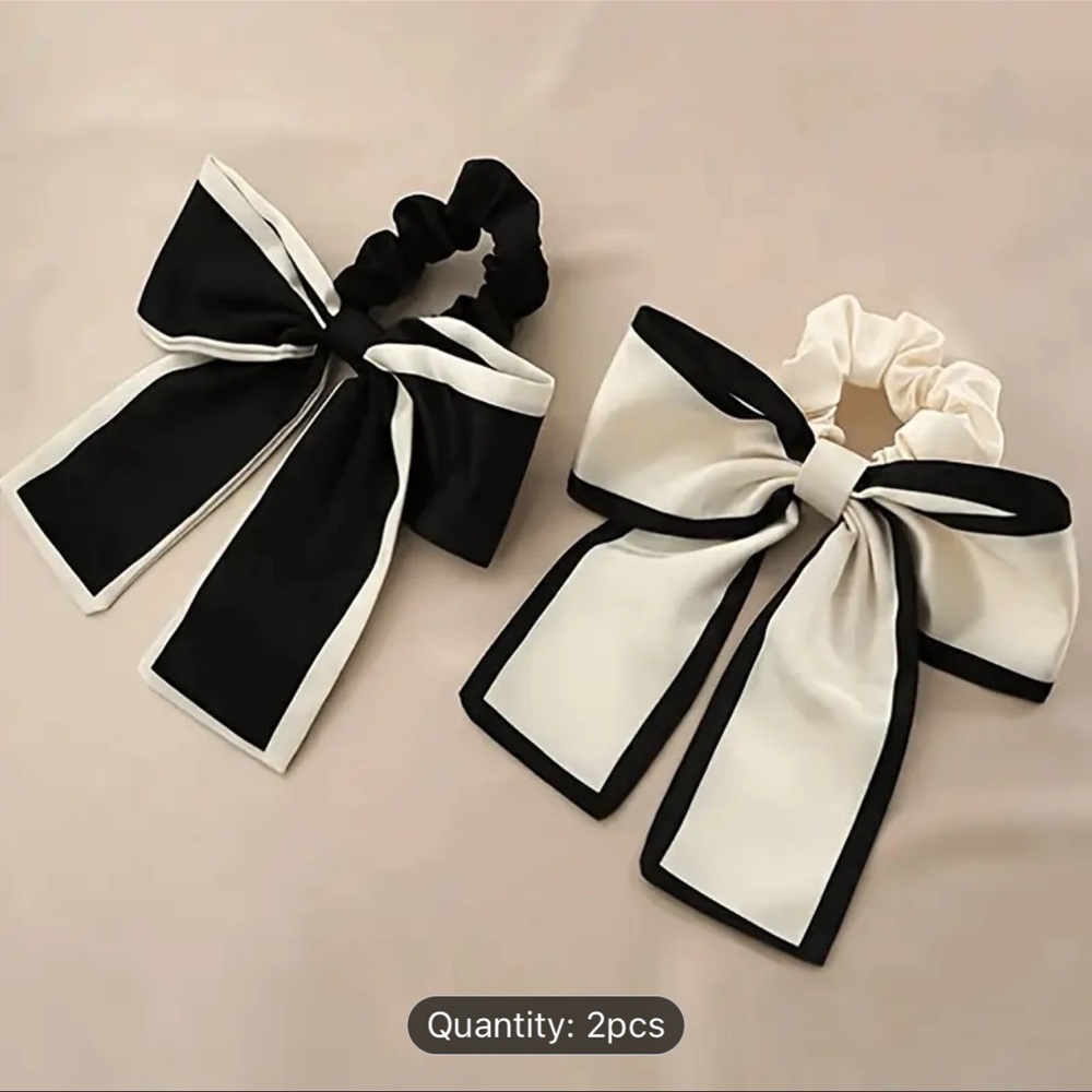 Elegant Black and White Hair Scrunchies